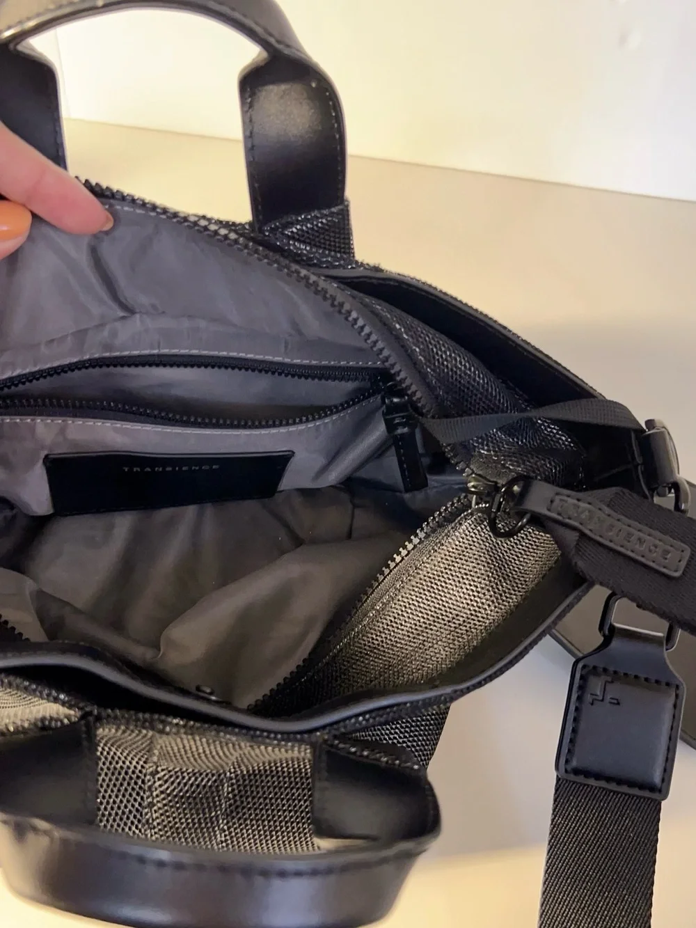 Transience Handbag or crossbody with Detachable Strap and Pouch